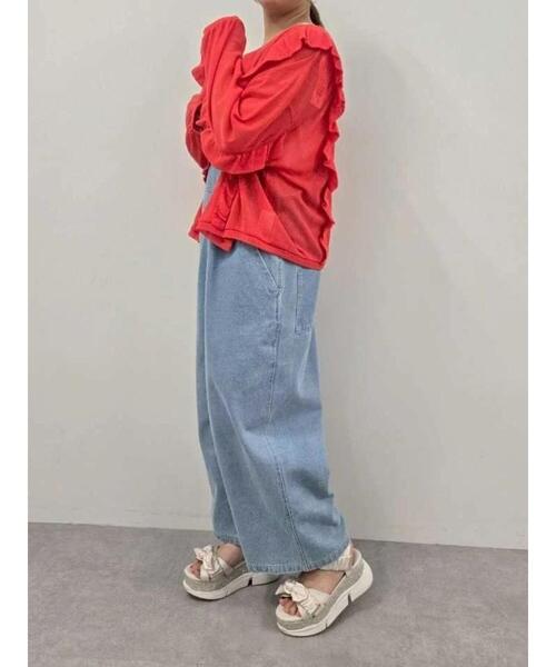 SM2(エスエムツー)の「シアーフリル前後2WAYカットソー(Tシャツ/カットソー・レディース・レッド/オフホワイト/ブラック・F)」の13枚目の写真