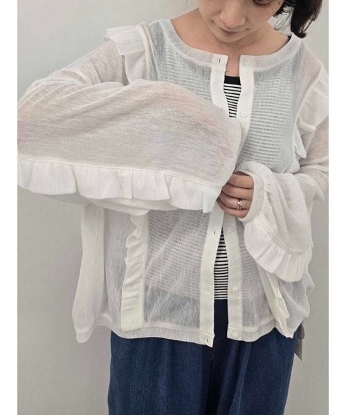 SM2(エスエムツー)の「シアーフリル前後2WAYカットソー(Tシャツ/カットソー・レディース・レッド/オフホワイト/ブラック・F)」の2枚目の写真