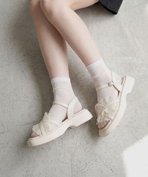 LIBERTYDOLL シアーフリルクロス 厚底ストラップサンダル