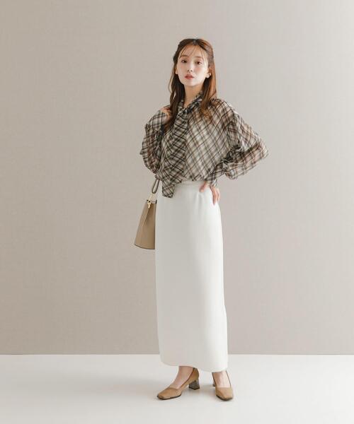 URBAN RESEARCH ROSSO WOMEN（アーバンリサーチ　ロッソ）の「ビンテージダブルサテンストレートスカート（スカート・レディース・ブラック/オフホワイト・38/36）」の11枚目の写真