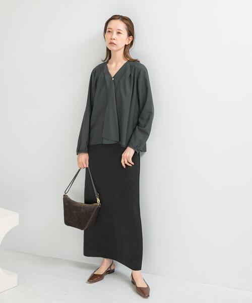 URBAN RESEARCH ROSSO WOMEN（アーバンリサーチ　ロッソ）の「ビンテージダブルサテンストレートスカート（スカート・レディース・ブラック/オフホワイト・38/36）」の21枚目の写真