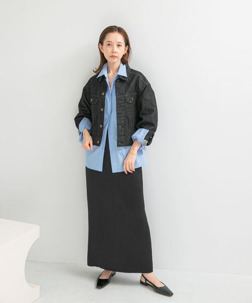 URBAN RESEARCH ROSSO WOMEN（アーバンリサーチ　ロッソ）の「ビンテージダブルサテンストレートスカート（スカート・レディース・ブラック/オフホワイト・38/36）」の22枚目の写真