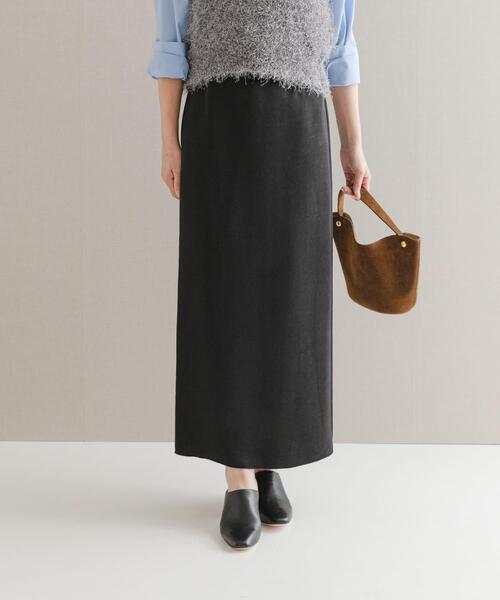 URBAN RESEARCH ROSSO WOMEN（アーバンリサーチ　ロッソ）の「ビンテージダブルサテンストレートスカート（スカート・レディース・ブラック/オフホワイト・38/36）」の7枚目の写真