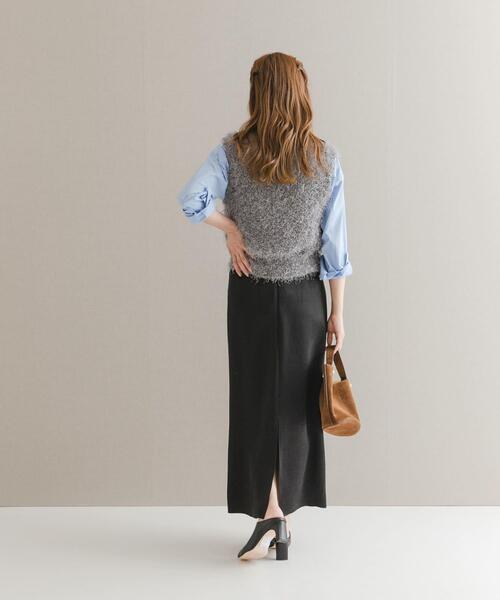 URBAN RESEARCH ROSSO WOMEN（アーバンリサーチ　ロッソ）の「ビンテージダブルサテンストレートスカート（スカート・レディース・ブラック/オフホワイト・38/36）」の6枚目の写真