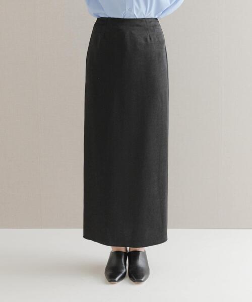 URBAN RESEARCH ROSSO WOMEN（アーバンリサーチ　ロッソ）の「ビンテージダブルサテンストレートスカート（スカート・レディース・ブラック/オフホワイト・38/36）」の4枚目の写真