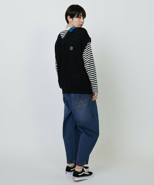 FRAPBOIS（フラボア）の「［ブルー：秋祭り2025限定カラー］パークボーダーL/ST（Tシャツ/カットソー・レディース・グレー/カーキ/ホワイト・1/2）」の13枚目の写真