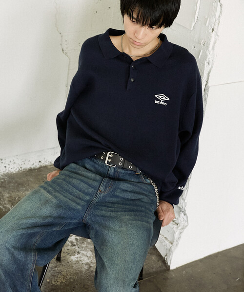 セール】KNIT POLO SWEATER/ニットポロセーター/UMBRO別注(限定展開