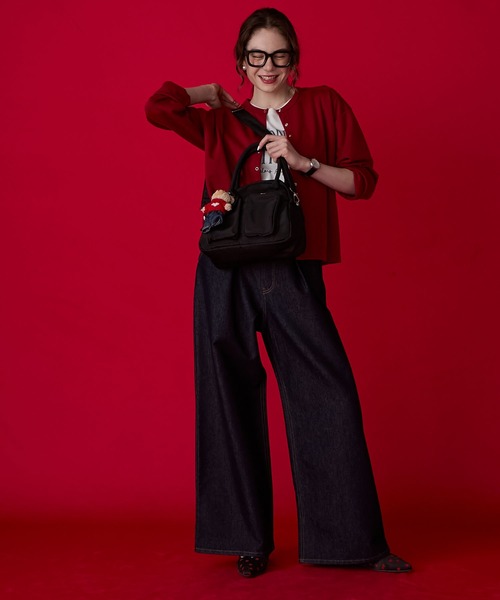BONLECILL Marche(ボンルシールマルシェ)の「【BONLECILL Marche】2wayマルチポケットラウンドボストンバッグ/ショルダーバッグ(ボストンバッグ・レディース・ベージュ/カーキ/ブラック・FREE)」の10枚目の写真