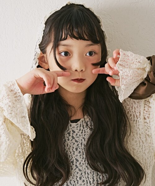 CIAOPANIC TYPY（チャオパニックティピー）の「【KIDS】ストレッチレースフーディー（Tシャツ/カットソー・キッズ・オフホワイト/ブラック・LARGE/MEDIUM/SMALL/XX-LARGE/X-LARGE）」の3枚目の写真