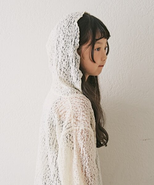 CIAOPANIC TYPY（チャオパニックティピー）の「【KIDS】ストレッチレースフーディー（Tシャツ/カットソー・キッズ・オフホワイト/ブラック・LARGE/MEDIUM/SMALL/XX-LARGE/X-LARGE）」の6枚目の写真