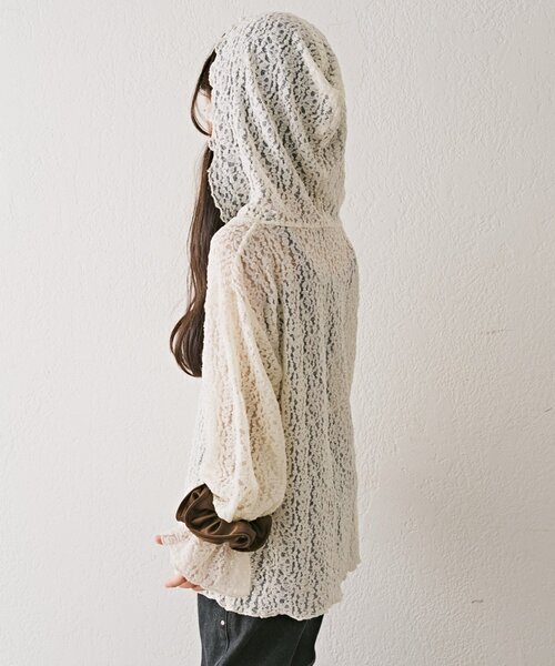 CIAOPANIC TYPY（チャオパニックティピー）の「【KIDS】ストレッチレースフーディー（Tシャツ/カットソー・キッズ・オフホワイト/ブラック・LARGE/MEDIUM/SMALL/XX-LARGE/X-LARGE）」の7枚目の写真