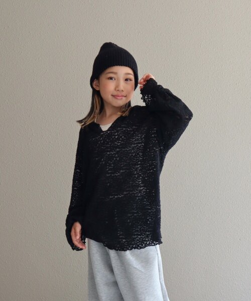 CIAOPANIC TYPY（チャオパニックティピー）の「【KIDS】ストレッチレースフーディー（Tシャツ/カットソー・キッズ・オフホワイト/ブラック・LARGE/MEDIUM/SMALL/XX-LARGE/X-LARGE）」の10枚目の写真