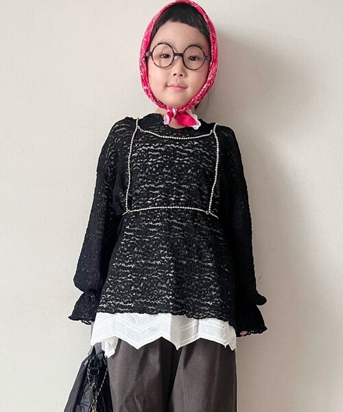 CIAOPANIC TYPY（チャオパニックティピー）の「【KIDS】ストレッチレースフーディー（Tシャツ/カットソー・キッズ・オフホワイト/ブラック・LARGE/MEDIUM/SMALL/XX-LARGE/X-LARGE）」の11枚目の写真