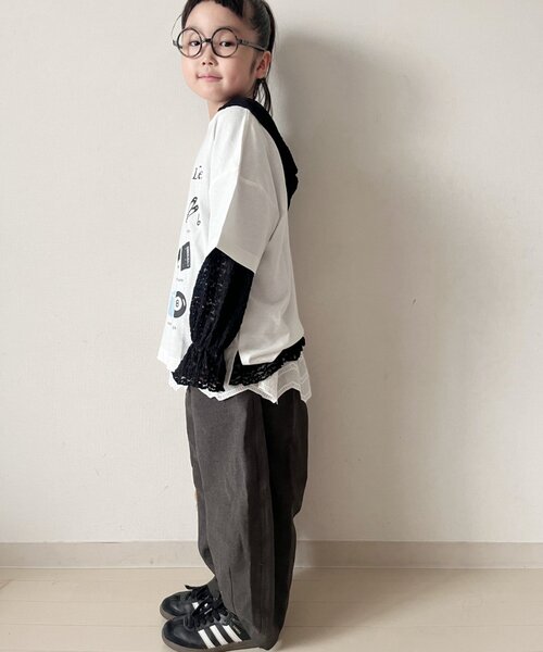 CIAOPANIC TYPY（チャオパニックティピー）の「【KIDS】ストレッチレースフーディー（Tシャツ/カットソー・キッズ・オフホワイト/ブラック・LARGE/MEDIUM/SMALL/XX-LARGE/X-LARGE）」の22枚目の写真