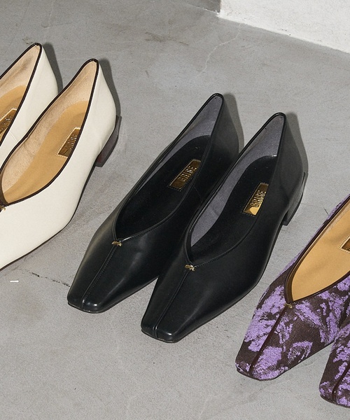 GRISE 2.5cmナロースクエアシームフラット 追加》GRISE2.5cmナロースクエアシームフラット（その他シューズ