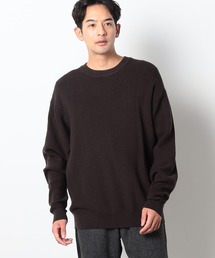 Grand PARK | 片畦編みリブクルーネックニット(ニット/セーター)