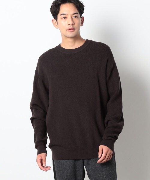 セール】片畦編みリブクルーネックニット（ニット/セーター）｜Grand