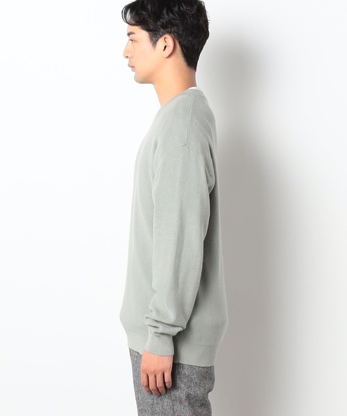 Grand PARK(グランドパーク)の「片畦編みリブクルーネックニット(ニット/セーター・メンズ・ダークブラウン/グリーン/グレー/ホワイト・LARGE/MEDIUM)」の11枚目の写真