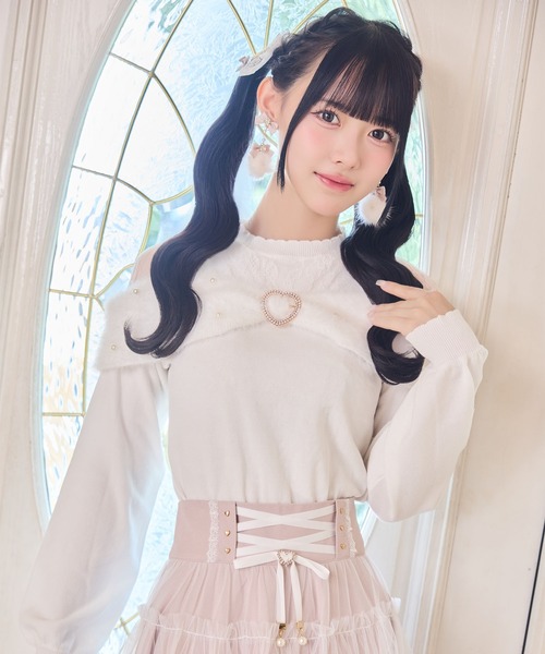 ROJITA（ロジータ）の「ビジューリボンファーイヤリング（イヤリング・レディース・ホワイト/ピンク/ブラック・FREE）」の18枚目の写真