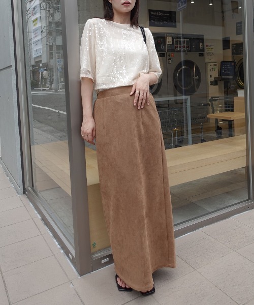 フェイクスエードナロースカート【セットアップ可能】（スカート