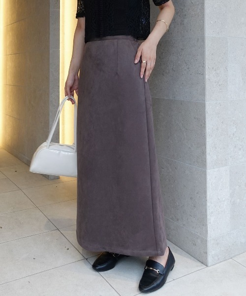 CORNERS（コーナーズ）の「フェイクスエードナロースカート【セットアップ可能】（スカート・レディース・チャコールグレー/ブラウン/キャメル・M）」の20枚目の写真