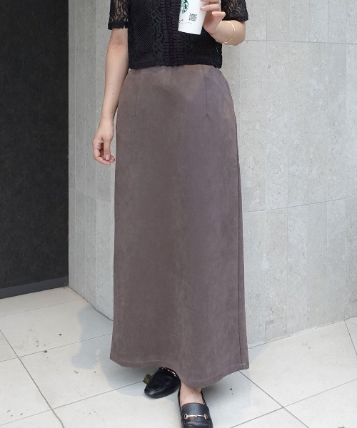 CORNERS（コーナーズ）の「フェイクスエードナロースカート【セットアップ可能】（スカート・レディース・チャコールグレー/ブラウン/キャメル・M）」の22枚目の写真