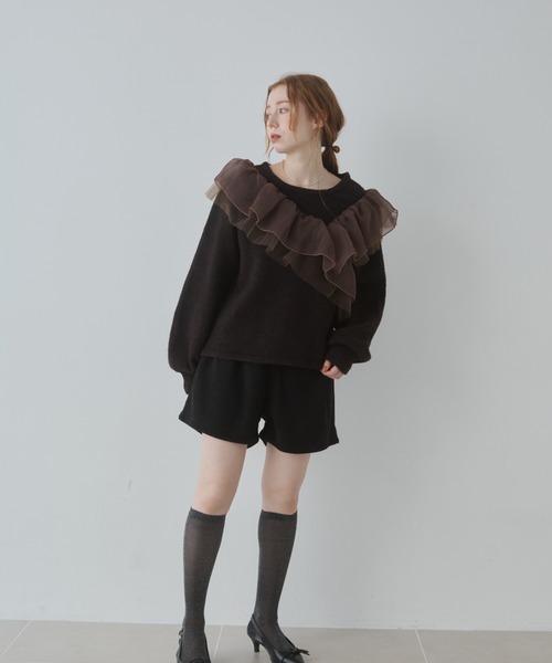 Bab(バブ)の「コーデュロイショートパンツ(その他パンツ・レディース・ブラウン/ブラック・M)」の4枚目の写真