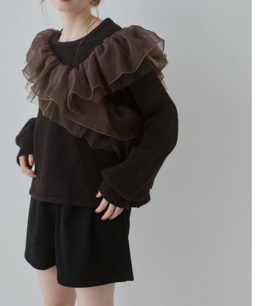 Bab(バブ)の「コーデュロイショートパンツ(その他パンツ・レディース・ブラウン/ブラック・M)」の6枚目の写真