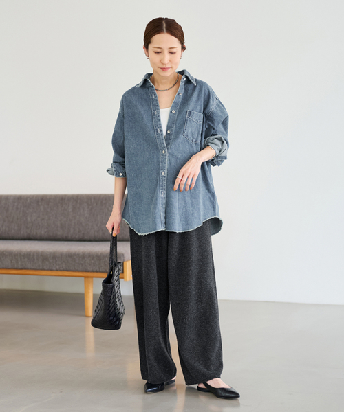 FRAMeWORK（フレームワーク）の「≪追加≫圧縮ウールワイドパンツ（その他パンツ・レディース・モカ/グレー・36/38）」の5枚目の写真