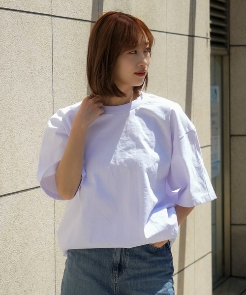 JEANS MATE（ジーンズメイト）の「【PRO5/プロファイブ】SUPER HEAVY 6.7oz 半袖 カットソー クルーネック Tシャツ ヘビーオンス（Tシャツ/カットソー・メンズ・ネイビー/ブラック/ホワイト・LARGE/X-LARGE/XX-LARGE/MEDIUM）」の6枚目の写真