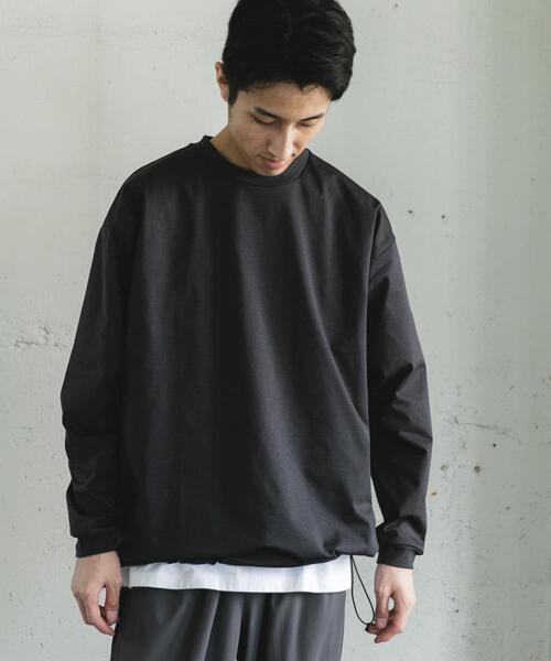 URBAN RESEARCH DOORS(アーバンリサーチドアーズ)の「URD Drawstring Long-Sleeve T-shirts(Tシャツ/カットソー・メンズ・ホワイト/チャコールグレー/グレー・MEDIUM/LARGE)」の3枚目の写真