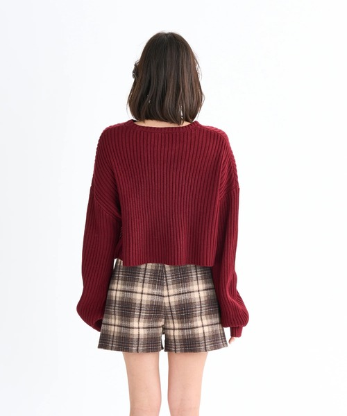 ROXY(ロキシー)の「HORIZON SWEATER /ロキシークロップド丈ドロップショルダーニットトップス(ニット/セーター・レディース・ブラック/ピンク/ブルー・MEDIUM/LARGE)」の5枚目の写真