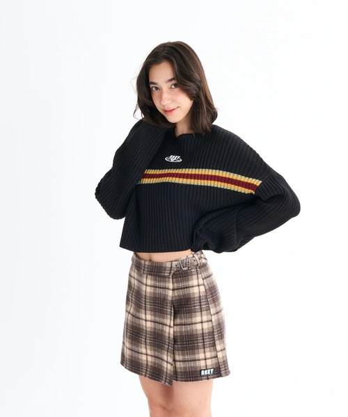 ROXY(ロキシー)の「HORIZON SWEATER /ロキシークロップド丈ドロップショルダーニットトップス(ニット/セーター・レディース・ブラック/ピンク/ブルー・MEDIUM/LARGE)」の14枚目の写真