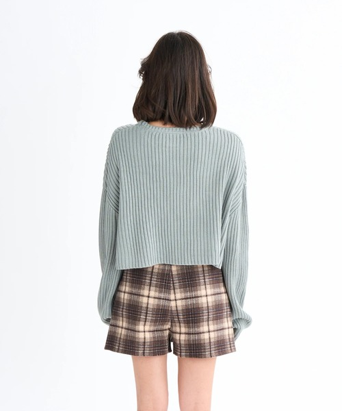 ROXY(ロキシー)の「HORIZON SWEATER /ロキシークロップド丈ドロップショルダーニットトップス(ニット/セーター・レディース・ブラック/ピンク/ブルー・MEDIUM/LARGE)」の9枚目の写真