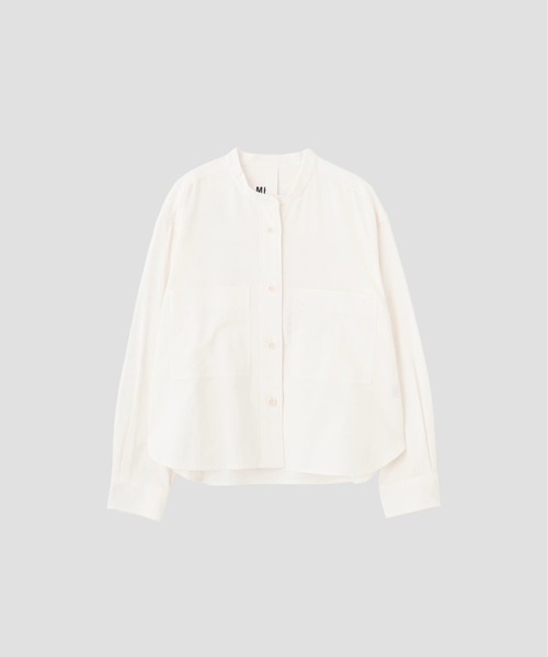 MHL.（エムエイチエル）の「FINE COTTON WOOL TWILL（シャツ/ブラウス・レディース・ネイビー/ホワイト・2/1）」の5枚目の写真