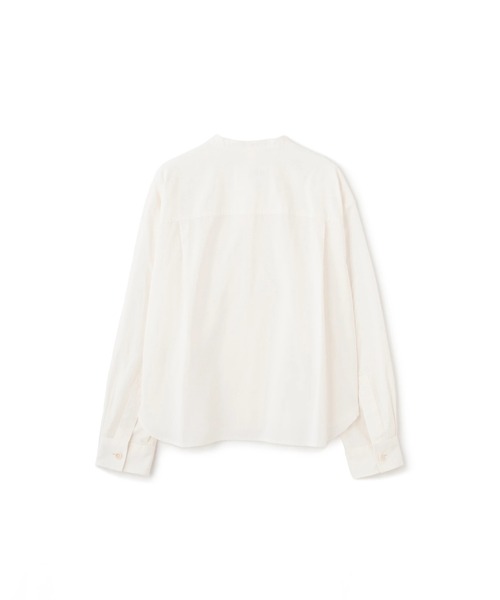 MHL.（エムエイチエル）の「FINE COTTON WOOL TWILL（シャツ/ブラウス・レディース・ネイビー/ホワイト・2/1）」の6枚目の写真