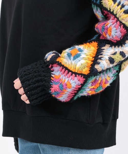 チチカカ（チチカカ）の「Rico スウェットｘハンドクロシェプルオーバー（スウェット・レディース・アイボリー/ブラック・FREE）」の11枚目の写真