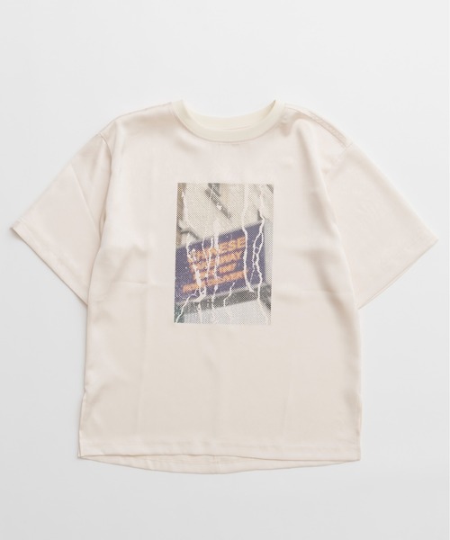 MAISON SPECIAL(メゾンスペシャル)の「Dot Photo Print Satin T-Shirt/ドットフォトプリントサテンTシャツ(Tシャツ/カットソー・レディース・ホワイト/ピンク/ブラック・FREE)」の10枚目の写真
