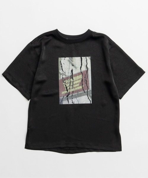 MAISON SPECIAL(メゾンスペシャル)の「Dot Photo Print Satin T-Shirt/ドットフォトプリントサテンTシャツ(Tシャツ/カットソー・レディース・ホワイト/ピンク/ブラック・FREE)」の11枚目の写真
