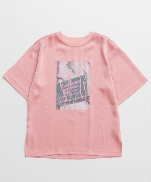 MAISON SPECIAL(メゾンスペシャル)の「Dot Photo Print Satin T-Shirt/ドットフォトプリントサテンTシャツ(Tシャツ/カットソー・レディース・ホワイト/ピンク/ブラック・FREE)」の12枚目の写真