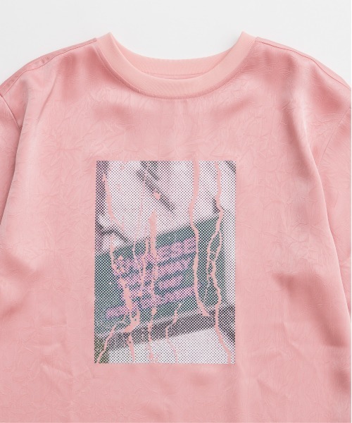 MAISON SPECIAL(メゾンスペシャル)の「Dot Photo Print Satin T-Shirt/ドットフォトプリントサテンTシャツ(Tシャツ/カットソー・レディース・ホワイト/ピンク/ブラック・FREE)」の13枚目の写真