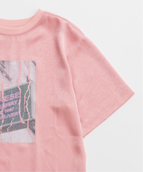 MAISON SPECIAL(メゾンスペシャル)の「Dot Photo Print Satin T-Shirt/ドットフォトプリントサテンTシャツ(Tシャツ/カットソー・レディース・ホワイト/ピンク/ブラック・FREE)」の14枚目の写真