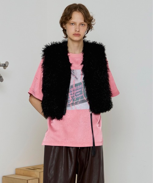 MAISON SPECIAL(メゾンスペシャル)の「Dot Photo Print Satin T-Shirt/ドットフォトプリントサテンTシャツ(Tシャツ/カットソー・レディース・ホワイト/ピンク/ブラック・FREE)」の7枚目の写真