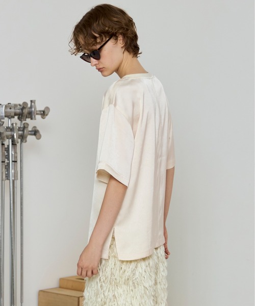 MAISON SPECIAL(メゾンスペシャル)の「Dot Photo Print Satin T-Shirt/ドットフォトプリントサテンTシャツ(Tシャツ/カットソー・レディース・ホワイト/ピンク/ブラック・FREE)」の8枚目の写真