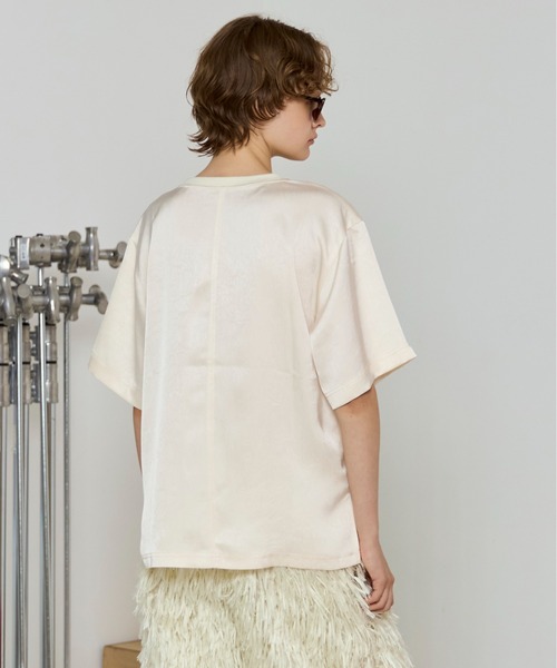 MAISON SPECIAL(メゾンスペシャル)の「Dot Photo Print Satin T-Shirt/ドットフォトプリントサテンTシャツ(Tシャツ/カットソー・レディース・ホワイト/ピンク/ブラック・FREE)」の9枚目の写真