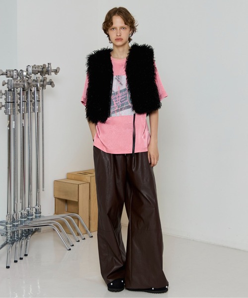 MAISON SPECIAL(メゾンスペシャル)の「Dot Photo Print Satin T-Shirt/ドットフォトプリントサテンTシャツ(Tシャツ/カットソー・レディース・ホワイト/ピンク/ブラック・FREE)」の5枚目の写真