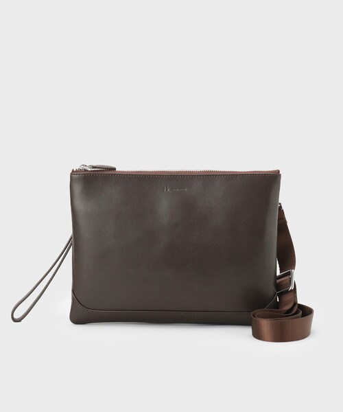 tk.TAKEO KIKUCHI（ティーケータケオキクチ）の「Refined Leather サコッシュ（ショルダーバッグ・メンズ・ブラック/ダークブラウン/ブラック系・00）」の9枚目の写真