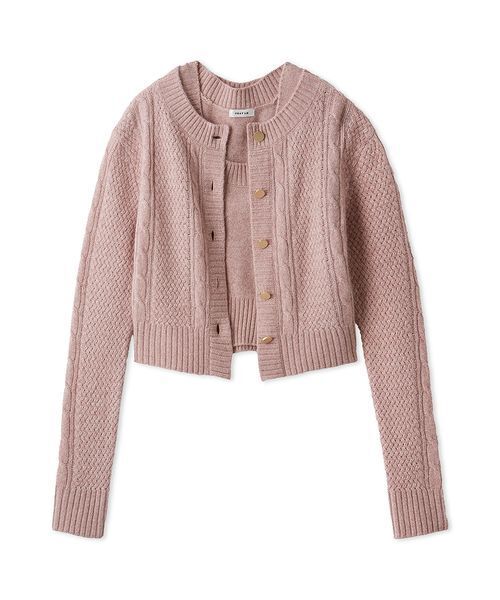 FRAY I.D（フレイアイディー）の「ラクーンケーブルニットアンサンブル