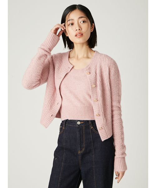 セール】ラクーンケーブルニットアンサンブル／ウォッシャブル