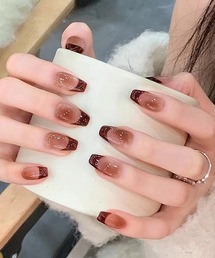 ONEP STAR（ワンピスター）の「簡単にネイルチップ ハンドネイルチップ チークフレンチ（ネイルシール/ネイルチップ）」